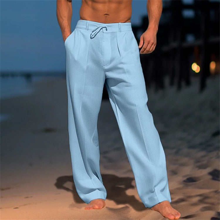 Enzo Carrington | Linen Beach Trousers For Men