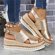Estelle Sinclair | Metallic Platform Sandals