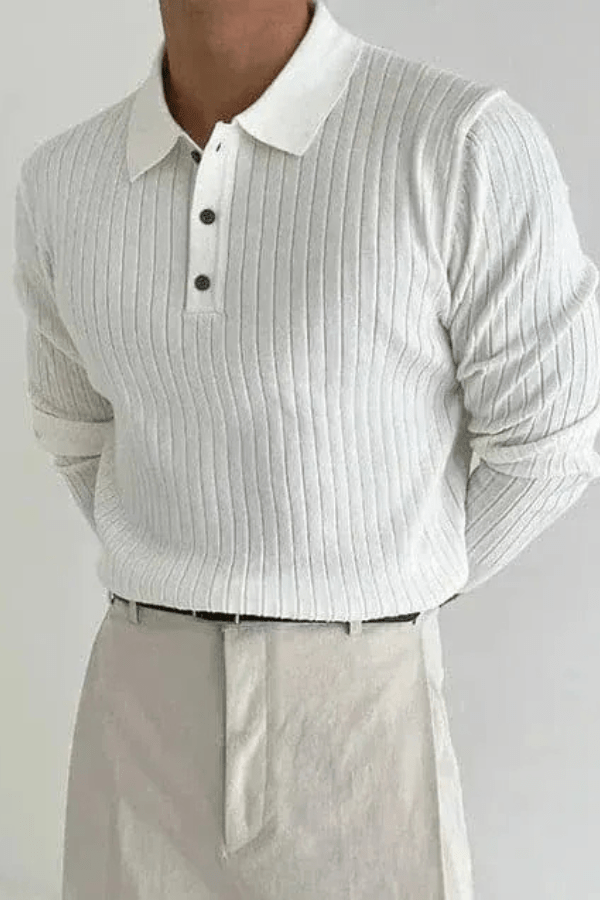 Ethan Cole | Ribbed Polo Shirt For Men