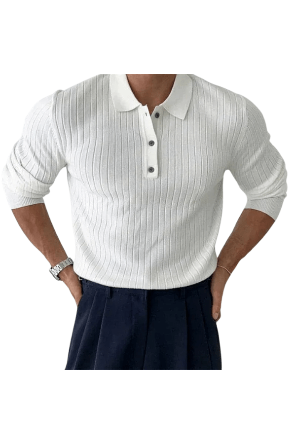 Ethan Cole | Ribbed Polo Shirt For Men