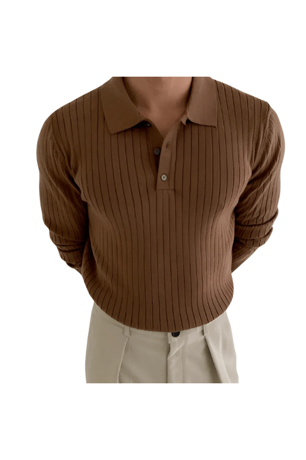 Ethan Cole | Ribbed Polo Shirt For Men