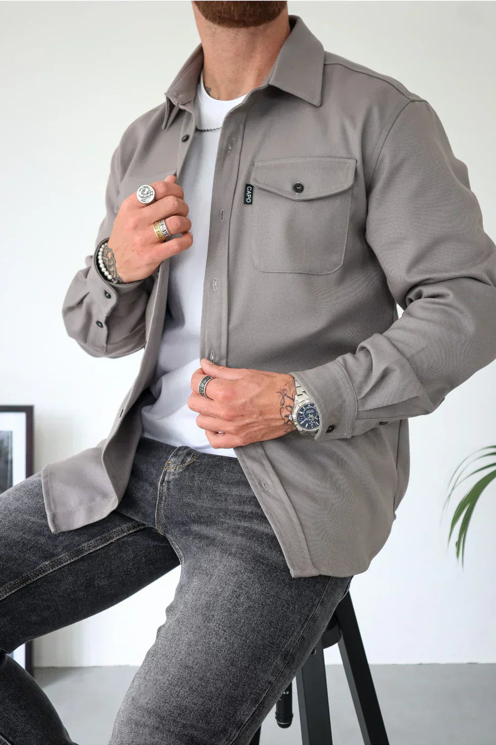 Ethan Moreau | Casual Overshirt with Modern Layering