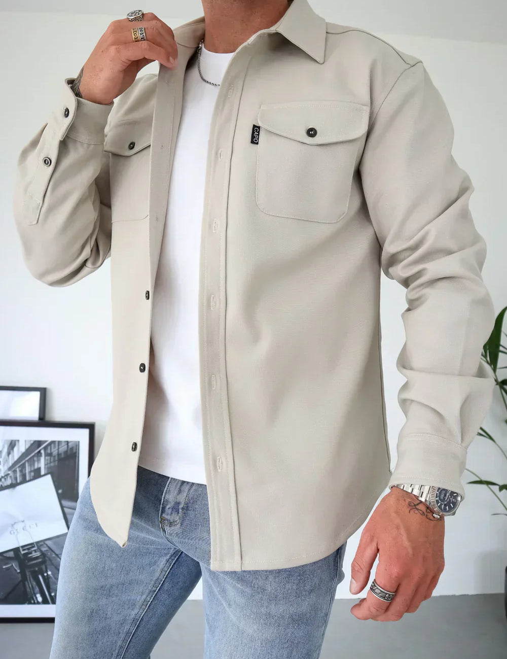 Ethan Moreau | Casual Overshirt with Modern Layering
