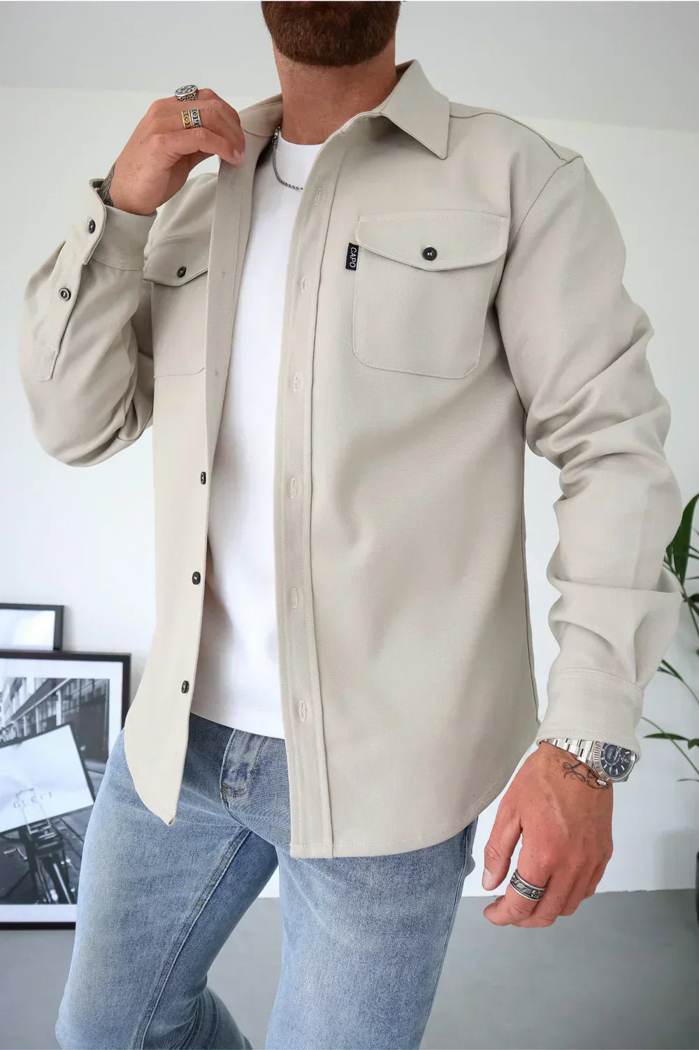 Ethan Moreau | Casual Overshirt with Modern Layering