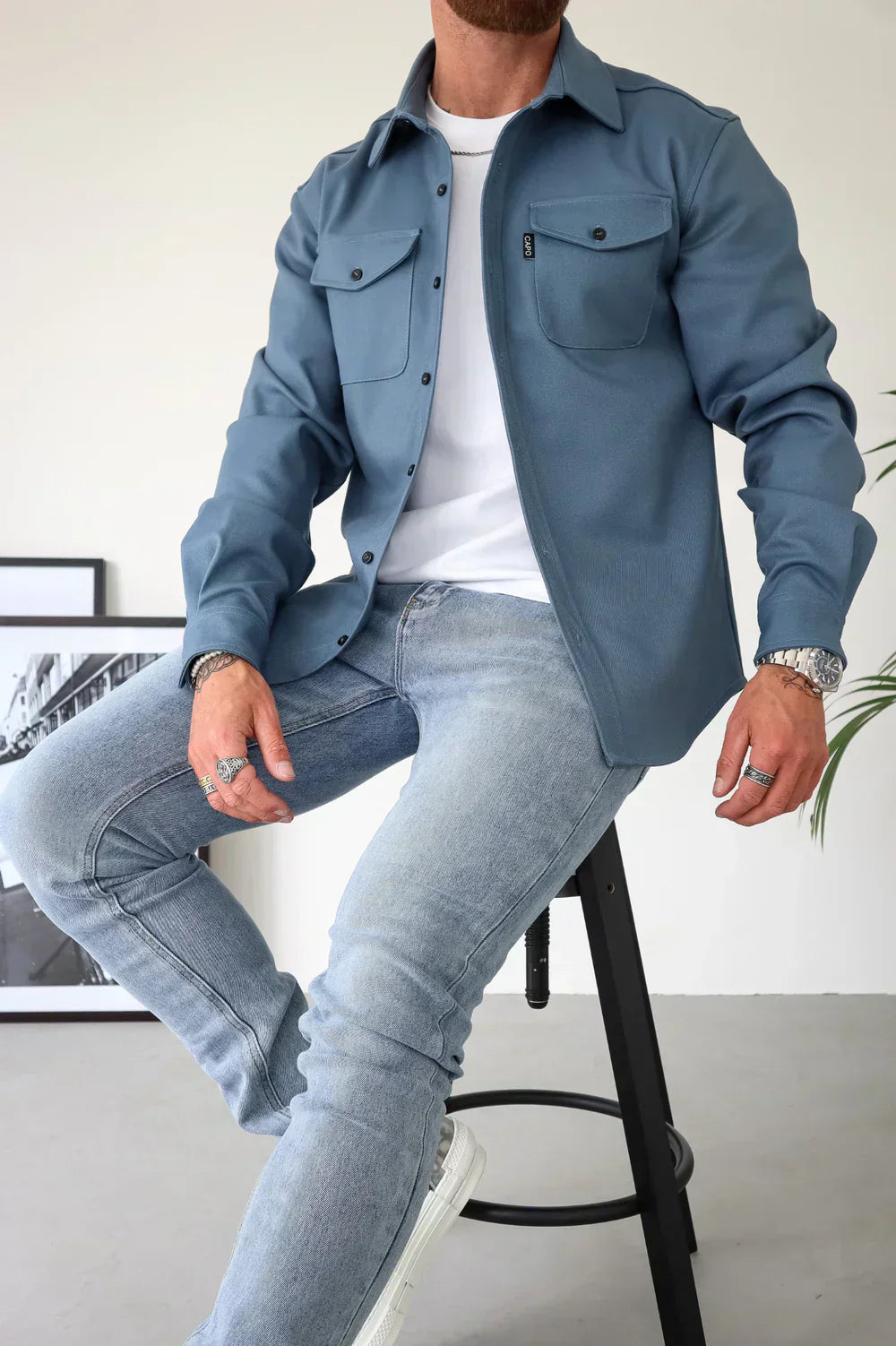 Ethan Moreau | Casual Overshirt with Modern Layering