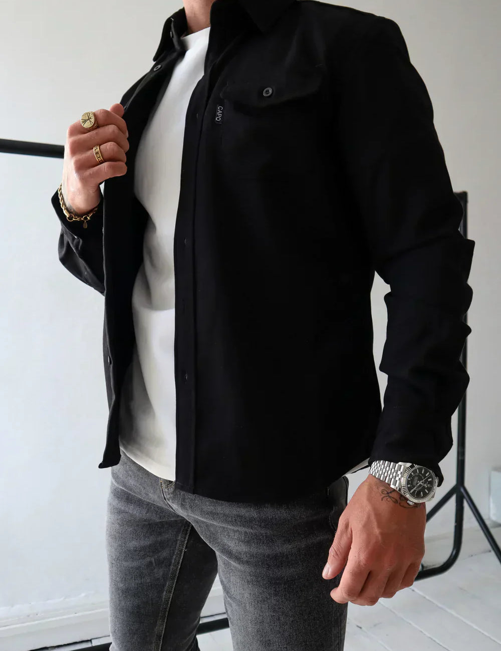 Ethan Moreau | Casual Overshirt with Modern Layering