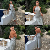 Evelyn Marlowe | Sleeveless Elegant Maxi Dress with Open Back