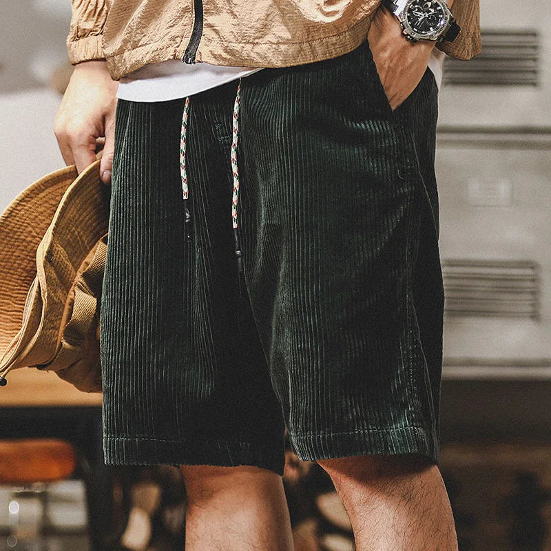 Arthur Reynolds | Men's Corduroy Drawstring Shorts – Relaxed Rolled Hem