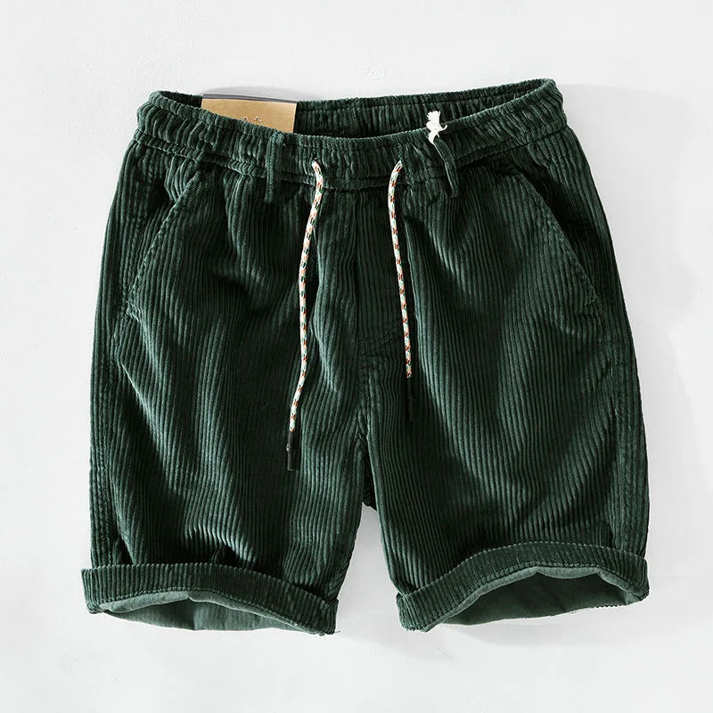 Arthur Reynolds | Men's Corduroy Drawstring Shorts – Relaxed Rolled Hem