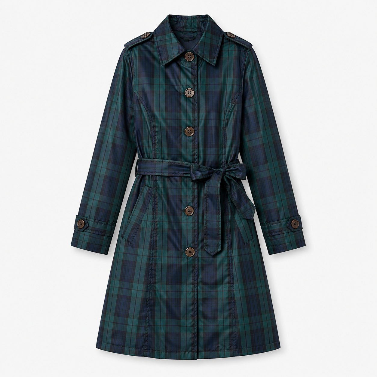 Felicity Robertson | Tartan Hooded Rain Coat Classic Plaid