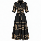 Felicity Sherwood | Printed Cotton Maxi Dress With Tie Waist