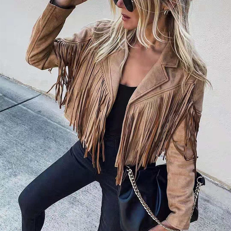 Felicity Carrington | Fringe Suede Jacket For Women
