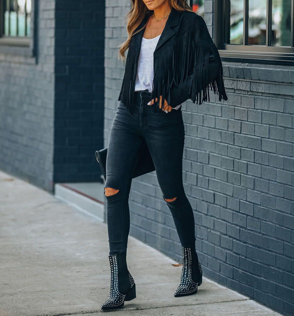 Felicity Carrington | Fringe Suede Jacket For Women