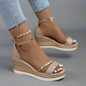 Felicity Waverly | Glitter Wedge Sandals