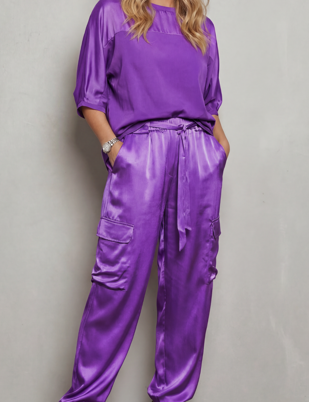 Emmeline Grant | Silky Satin Cargo Lounge Set