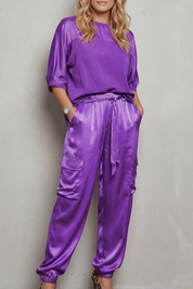 Emmeline Grant | Silky Satin Cargo Lounge Set