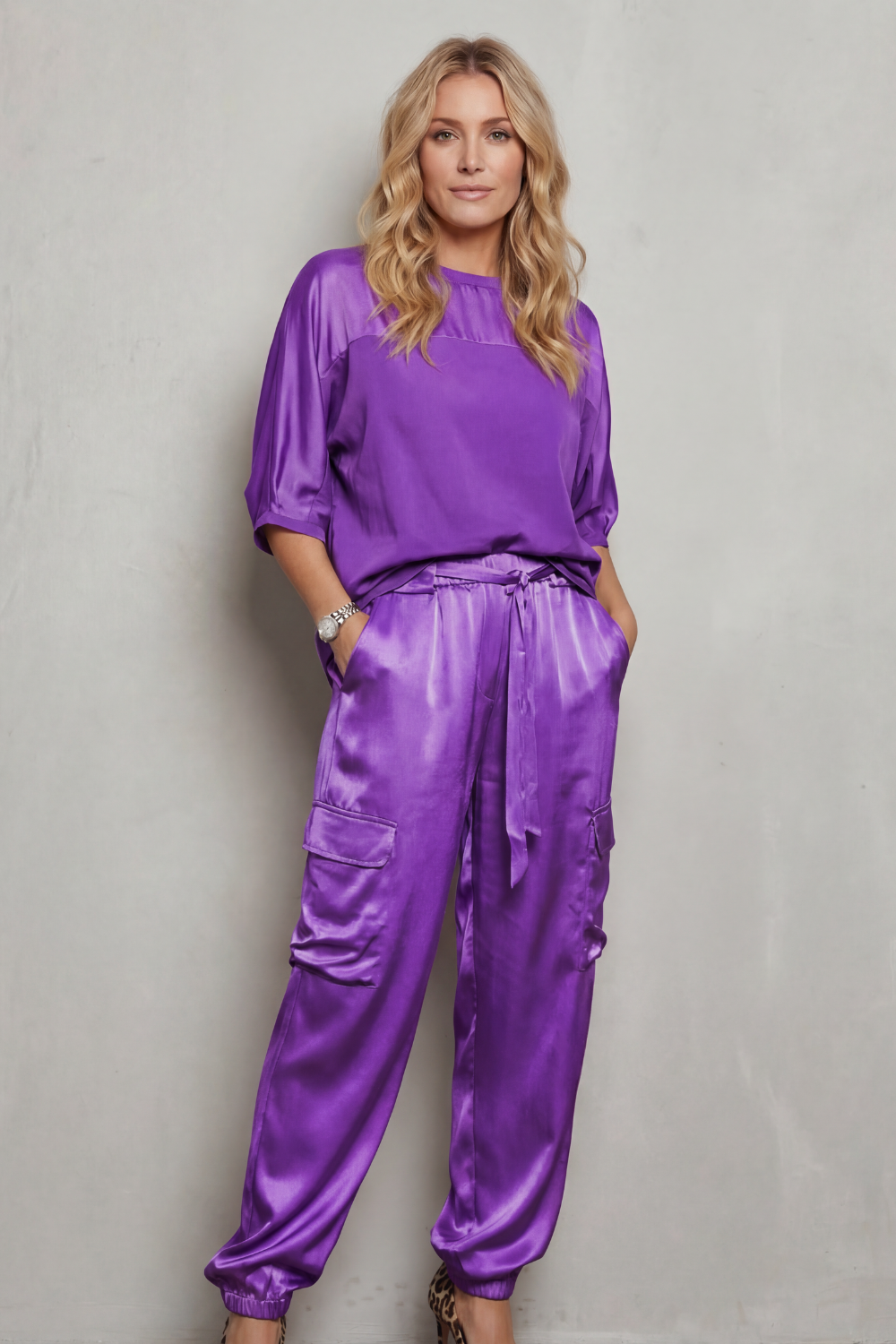 Emmeline Grant | Silky Satin Cargo Lounge Set