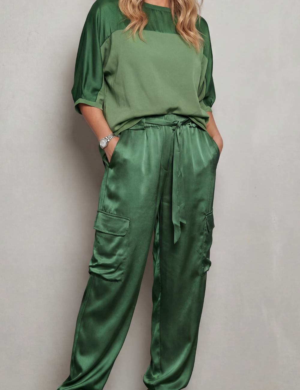 Emmeline Grant | Silky Satin Cargo Lounge Set