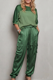 Emmeline Grant | Silky Satin Cargo Lounge Set