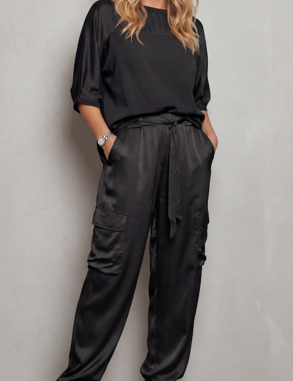 Emmeline Grant | Silky Satin Cargo Lounge Set