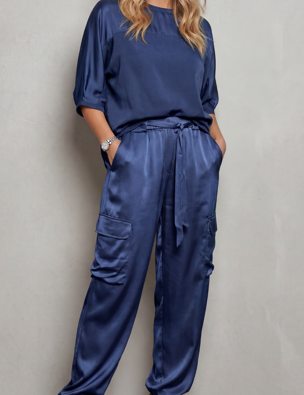 Emmeline Grant | Silky Satin Cargo Lounge Set