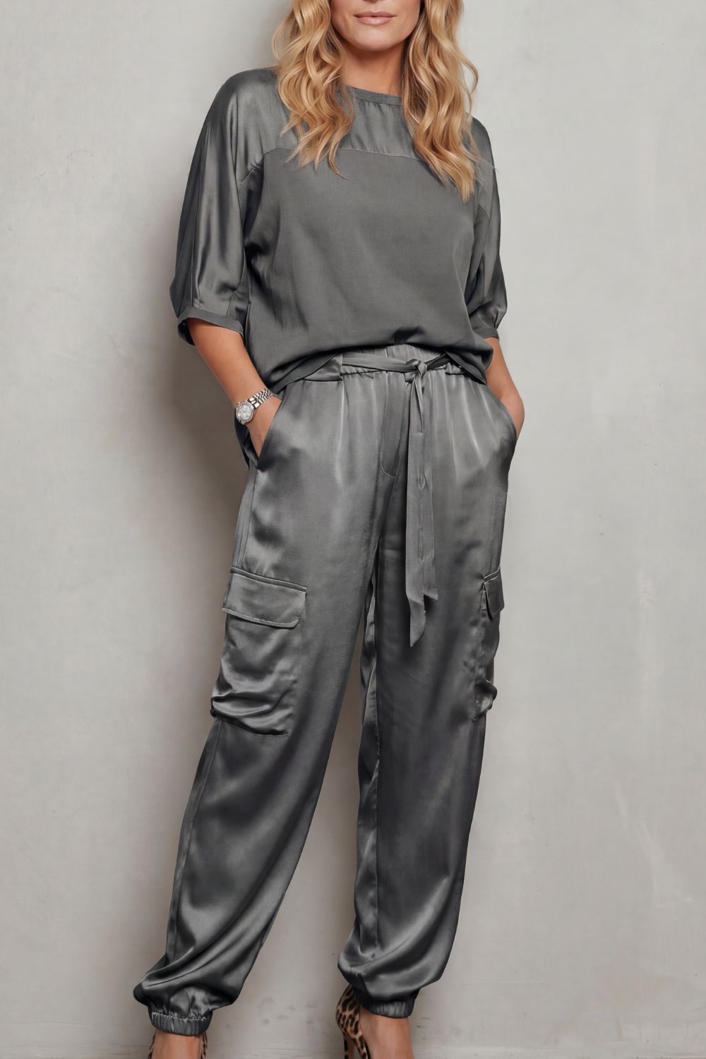 Emmeline Grant | Silky Satin Cargo Lounge Set
