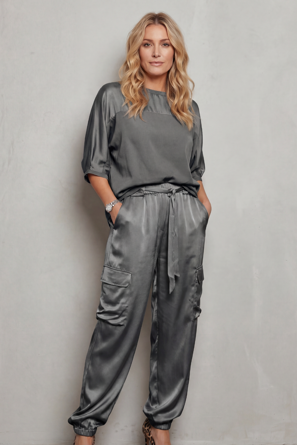 Emmeline Grant | Silky Satin Cargo Lounge Set
