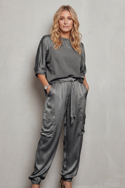 Emmeline Grant | Silky Satin Cargo Lounge Set