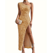 Fleur Martel | Luxury Glitter Shoulder Dress