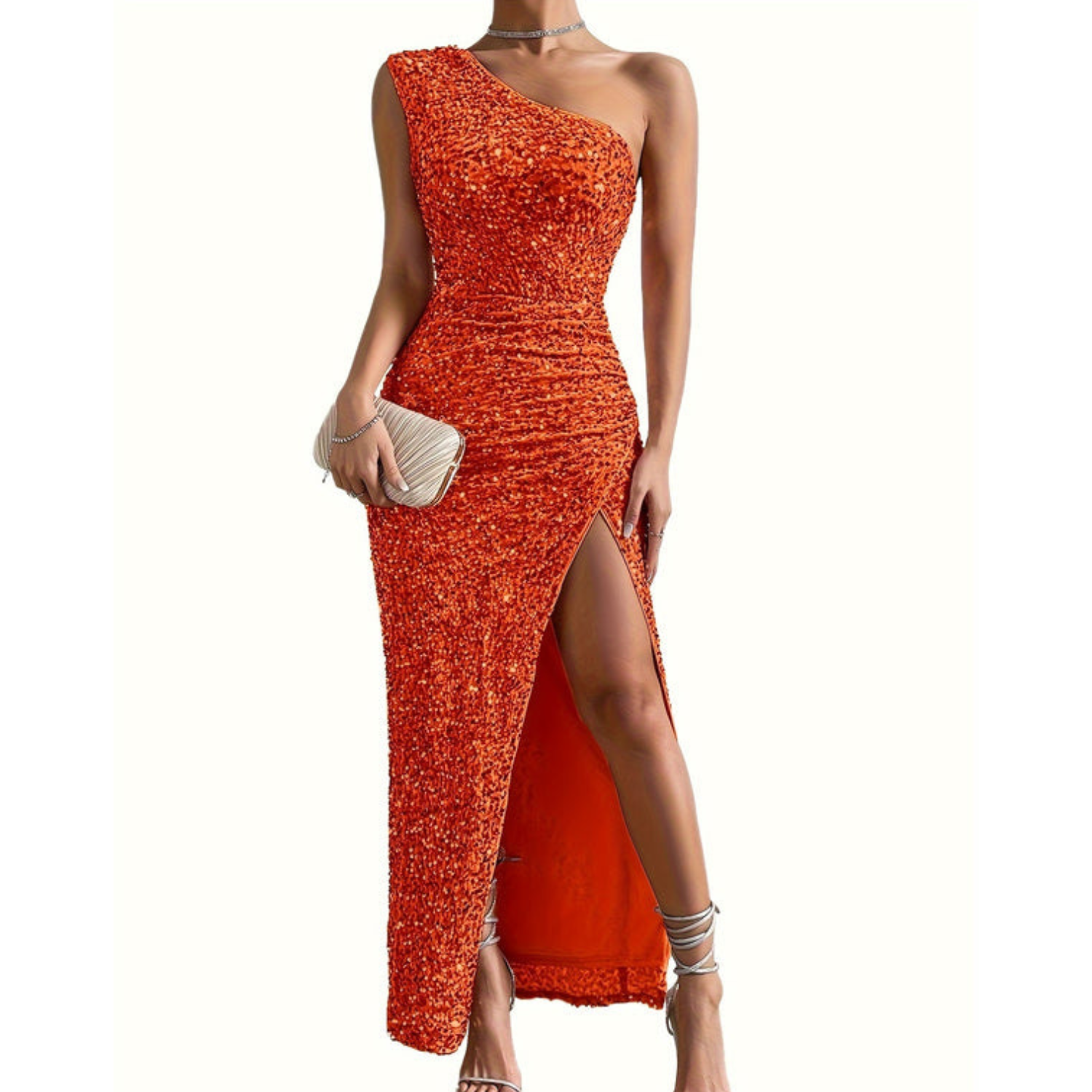 Fleur Martel | Luxury Glitter Shoulder Dress