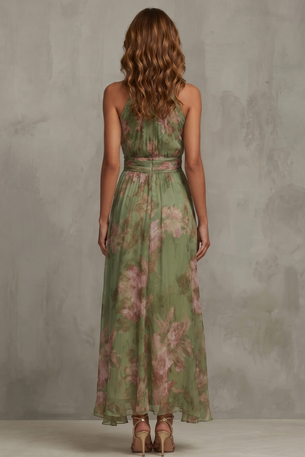 Florentine Clarke | Floréa Romantic Floral Halter Maxi Dress