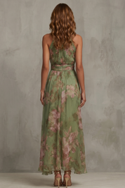 Florentine Clarke | Floréa Romantic Floral Halter Maxi Dress