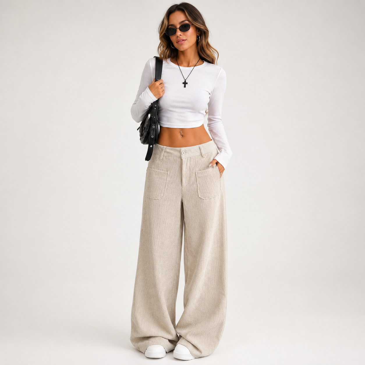 Florence Clarke | Pantalon large en velours côtelé