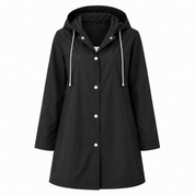 Florence Hughes | Hooded Raincoat in Classic Black