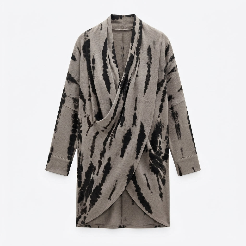 Florence Morris | Robe portefeuille rayée avec ourlet tulipe