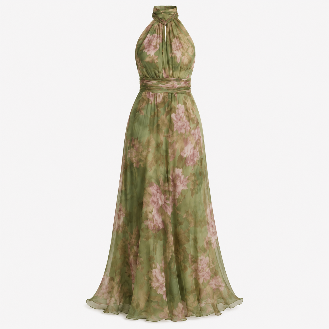 Florentine Clarke | Floréa Romantic Floral Halter Maxi Dress