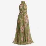 Florentine Clarke | Floréa Romantic Floral Halter Maxi Dress