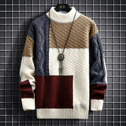Florian Keswick | Men's Premium Colour-Block Turtleneck Knit Sweater