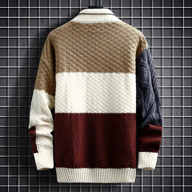 Florian Keswick | Men's Premium Colour-Block Turtleneck Knit Sweater