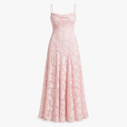 Florielle Scott | Romantic Floral Appliqué Sleeveless Maxi Dress in Blush Pink
