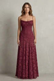 Florielle Scott | Romantic Floral Appliqué Sleeveless Maxi Dress in Blush Pink