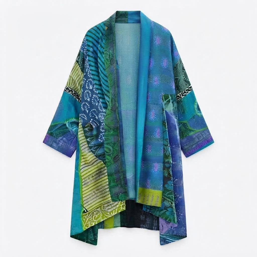Freya Ellingham | Gilet kimono bohème en patchwork