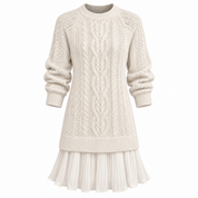 Freya Langdon | Robe-pull en maille torsadée à ourlet plissé