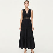 Freya Whitmore | Robe longue en crochet et dentelle
