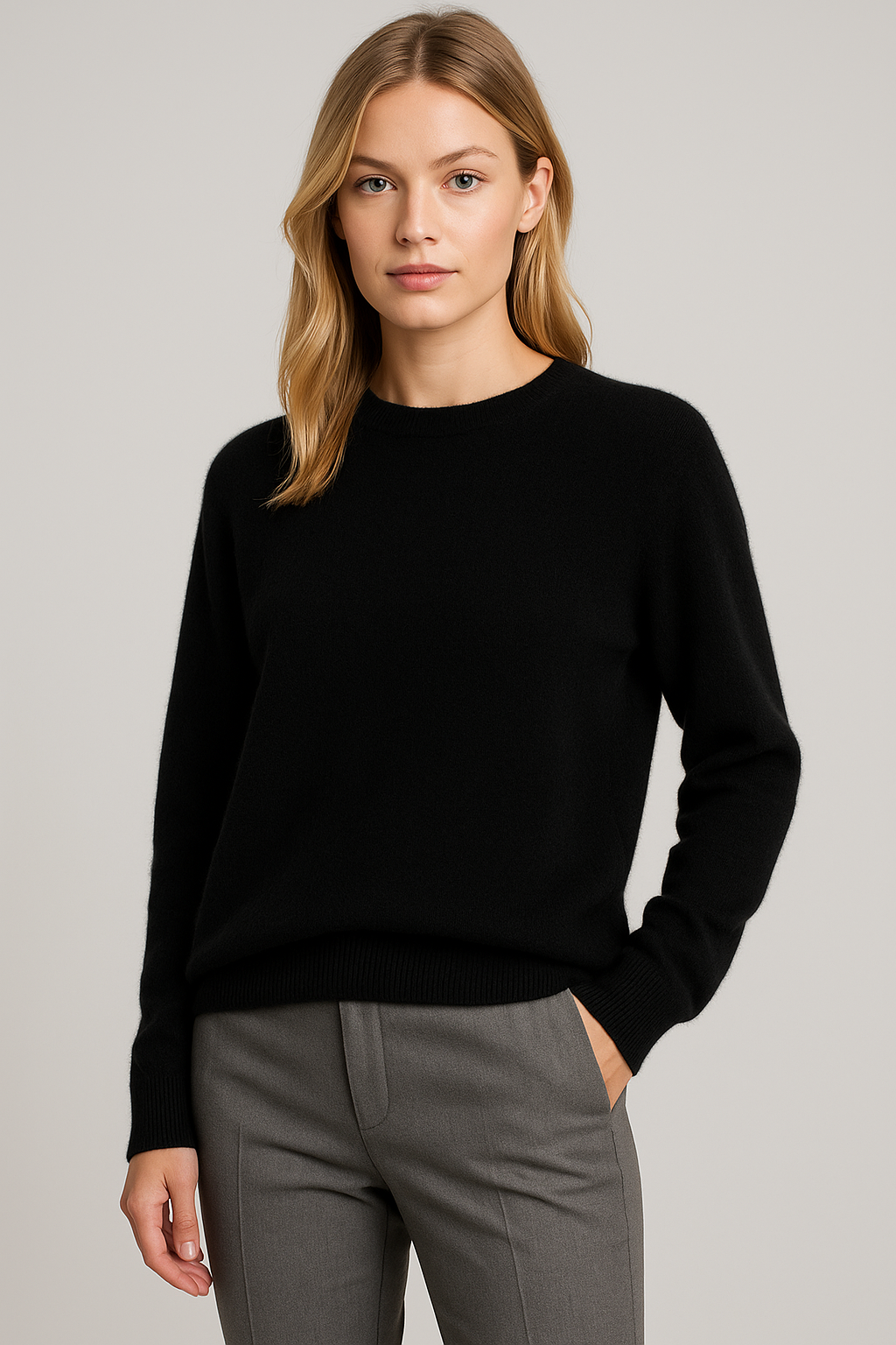 Freya Harper | Classic Crewneck Cashmere Sweater