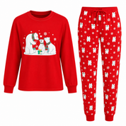 Frost Nook | Pyjamas de Noël rouges à imprimé ours polaire pour homme et femme / unisexes