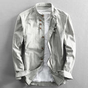 Gabriel Moretti | Mandarin Collar Shirt For Men