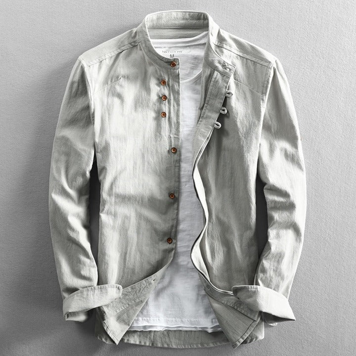 Gabriel Moretti | Mandarin Collar Shirt For Men