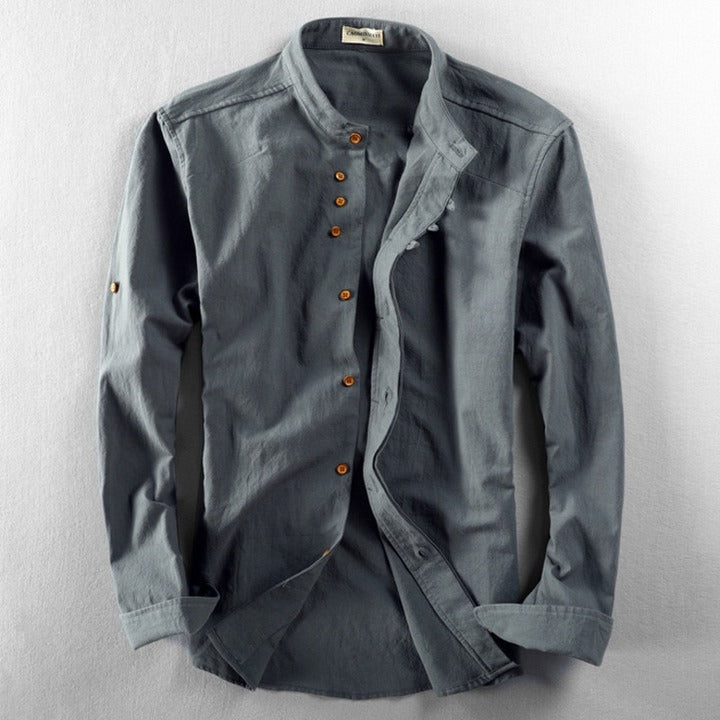 Gabriel Moretti | Mandarin Collar Shirt For Men