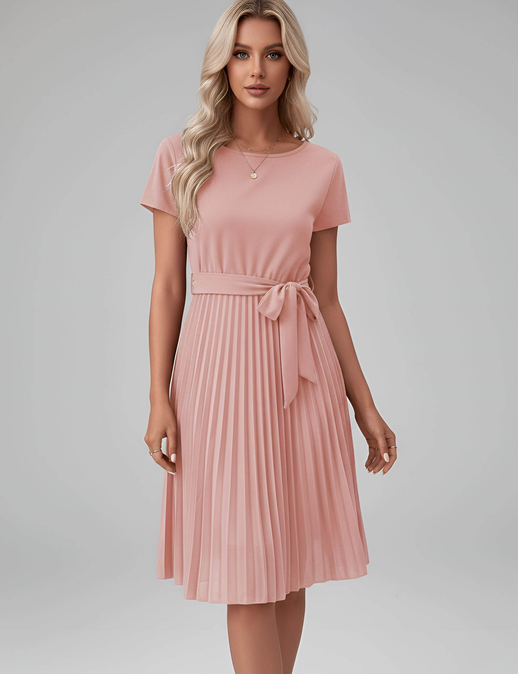 Paloma Stone | Pleated Midi Dress